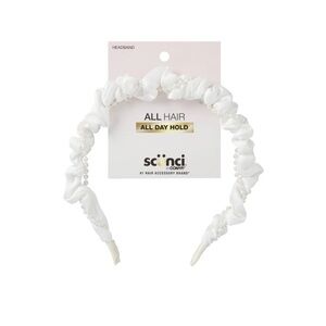 🆕Scunci by Conair All Hair All Day Hold White Headband with Pearls *BRAND NEW*